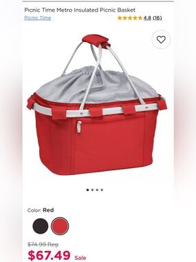 Red Insulated Metro Picnic Basket